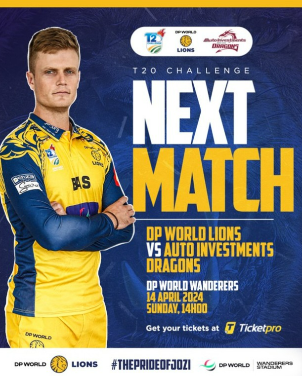 DP World Lions vs Auto Investments Dragons 🏏 📍DP World Wanderers 📆 14 April 2024. #CSAT20Challenge #Welcome2Joburg #WozaNawe #LionsCricket #ThePrideOfJozi