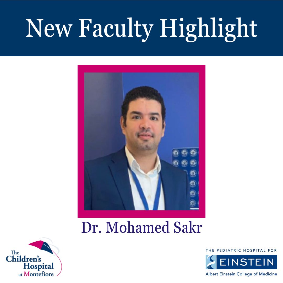 New Faculty! Mohamed Sakr, MBBCh, FAAP joins the Division of Neonatology at #CHAM and @EinsteinMed faculty. Dr. Sakr came to CHAM with several years of #nicu experience and expertise in point of care ultrasound #POCUS in #Neonatology. We’re glad to have Dr. Sakr in the #CHAMily !