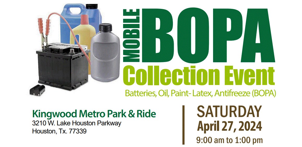 Save the date for our upcoming B.O.P.A. event on Saturday, April 27th! bit.ly/43Jk6UE 🕘 9:00 a.m. - 1:00 p.m. 📍 Kingwood Metro Park & Ride