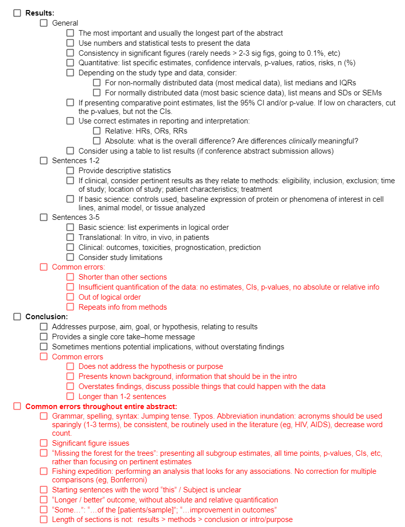 How to write a research abstract for presentation at a meeting

Tweetorial 🧵presentation converted to a checklist  ✅📄