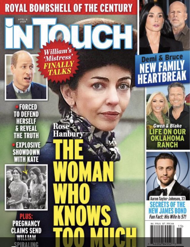 Just when you think a Cancer-Striken Kate Middleton would be in the media spotlight, the Americans DGAF. They're running with this Royal Scandal no matter what. Will Rose Hanbury send a warning letter to In Touch?