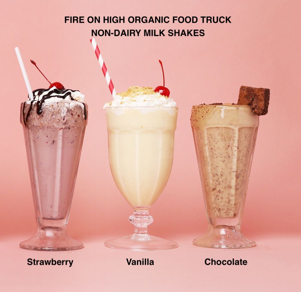 Dear Milkshake fans, get ready to celebrate. This year we’ll be introducing Non-dairy Milkshakes... finally there's an option for those of us that live a dairy-free life. 
#dairyfree #milkshakes #fireonhighorganic #fireonhighcincy #foodtrucks #cincinnati #cincyeats #cincyevents