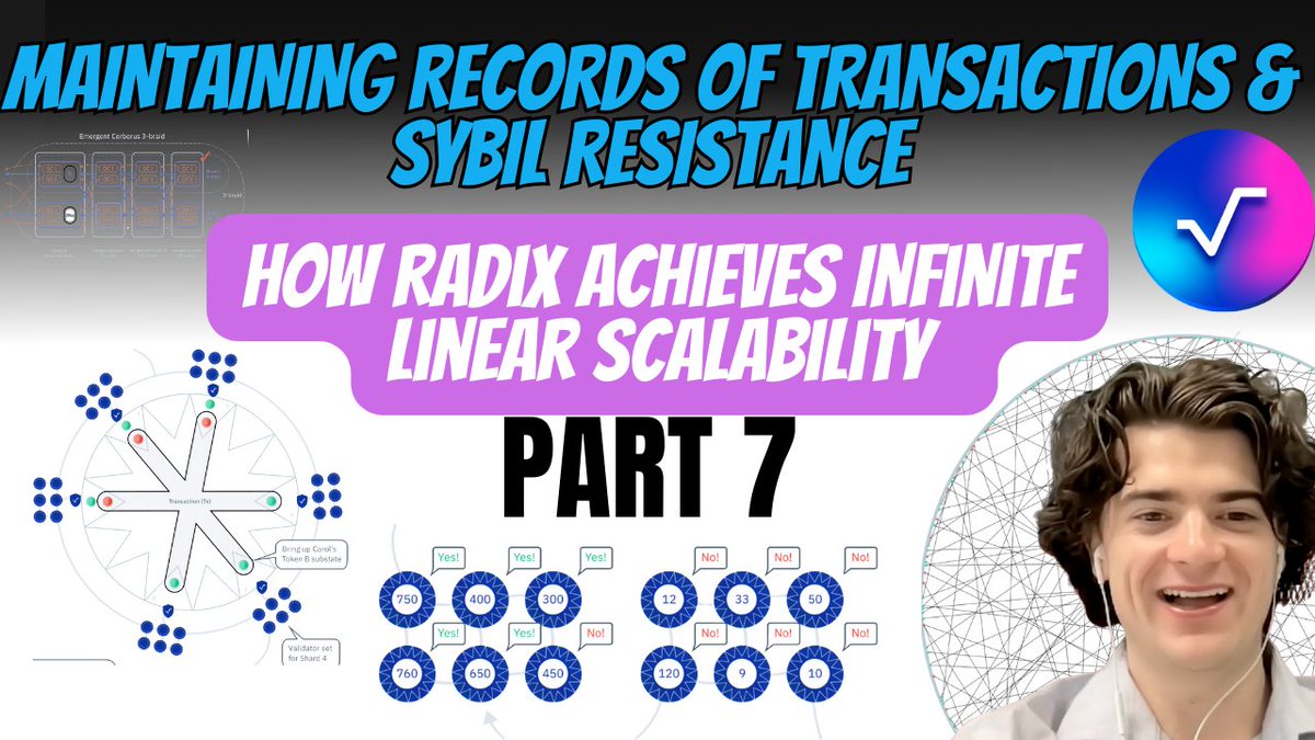 How @radixdlt achieves Infinite linear scalability | PART 7 | MAINTAINING RECORDS OF TRANSACTIONS & SYBIL RESISTANCE youtube ▶️youtu.be/juP6X-2DXic?si…… 00:00 INTRO 01:25 @a_vaunt makes a great point that i am only beginning to grasp x.com/a_vaunt/status…… 07:55 i joined