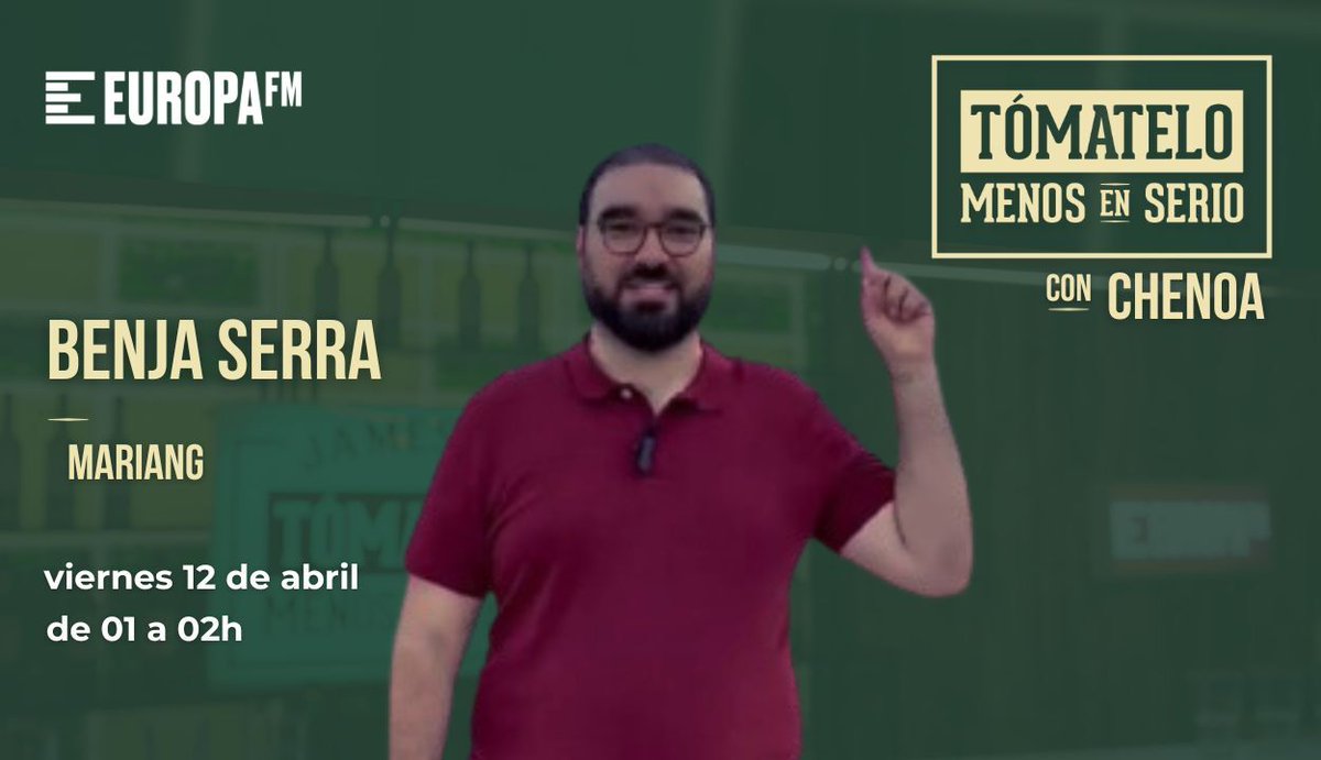 Nos ponemos en modo viajero para recibir a @Benjaserra Este viernes @Chenoa y @VentuGG despiden la semana con el creador de contenido y la visita de nuestra amguita @compIutense No te lo pierdas europafm.com/programas/toma…