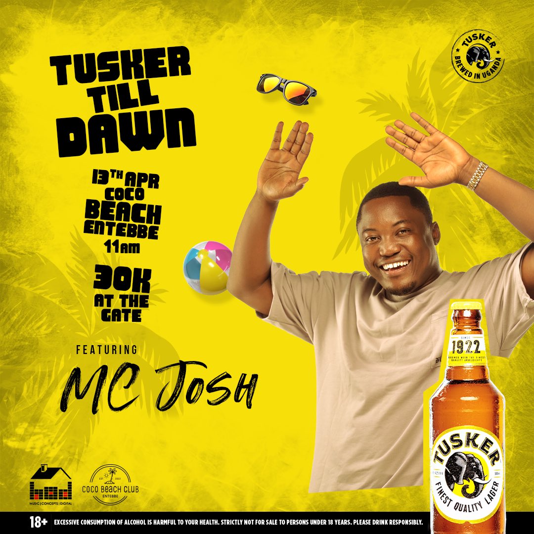 Saturday is going to be off the charts with Josh MC as our MC at Coco Beach 🏖️🔥 Party starts at 11am so get ready to turn up! 🔥🔥 #TuskerTillDawn