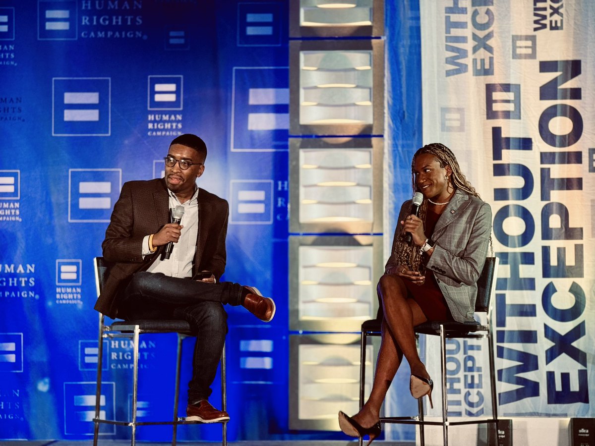 Phenomenal opening discussion with @HRC’s HBCU Program on how young people have always been leading the change. ✊🏳️‍🌈🏳️‍⚧️ w/ Leslie Hall and @HowardU’s next Student Body President, Jay Jones! 👏👏👏 #EqualityInAction