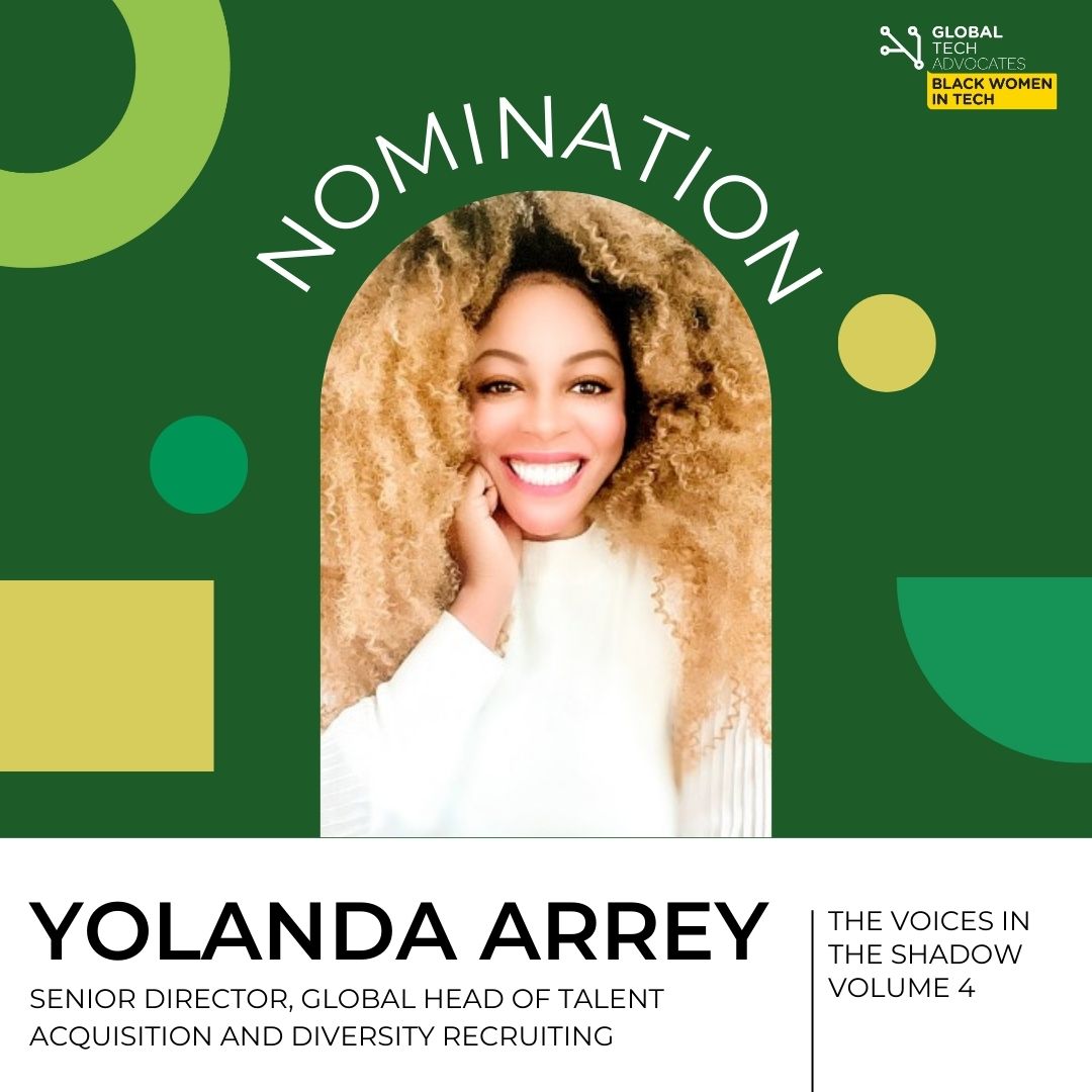 Introducing Yolanda Arrey, Senior Director, Global Head of Talent Acquisition and Diversity Recruiting at Bitly, our latest nominee for #TheVoicesInTheShadow4. #BlackWomenInTech #TechDiversity #BlackExcellence.