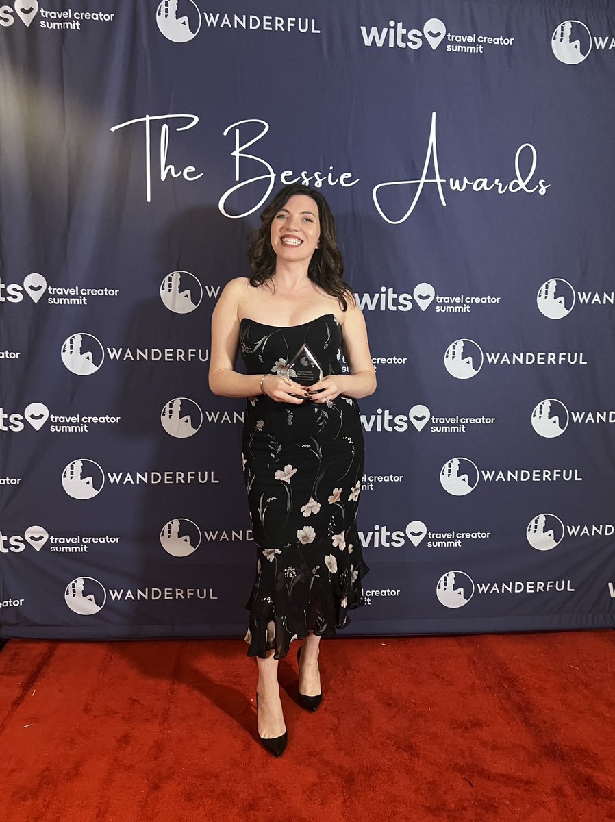I won the Bessie Award for my travel memoir @WhenILandBook!! 🎉 Last night was magical with the Bessie Awards celebrating entrepreneurial, innovative, and creative women in the travel industry. I am overjoyed to be included alongside such incredible finalists ❤️