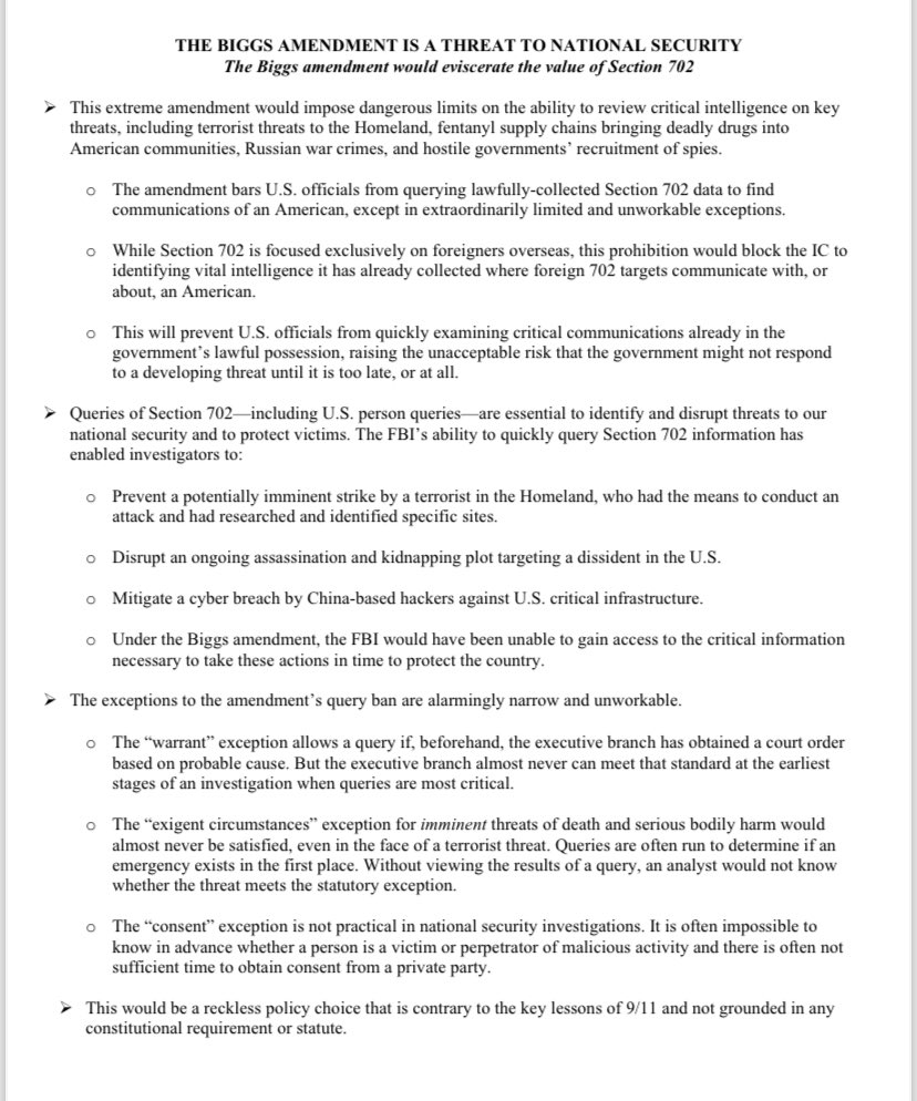 jordainc's tweet image. Administration circulating memo 👇 with members ahead of warrant requirement amendment vote, per copy I obtained