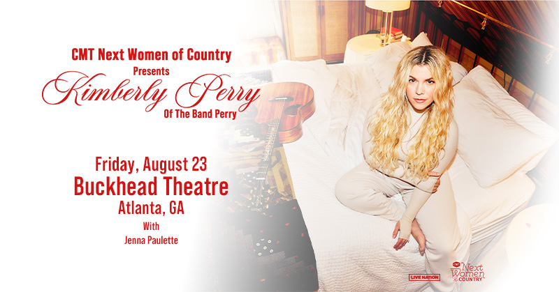 🌸 ON SALE NOW 🌸 CMT Next Women of Country Presents: @kimberlyperry of @thebandperry LIVE in Atlanta on Fri, Aug 23! Get your tickets NOW! 🎫 livemu.sc/4aMe341