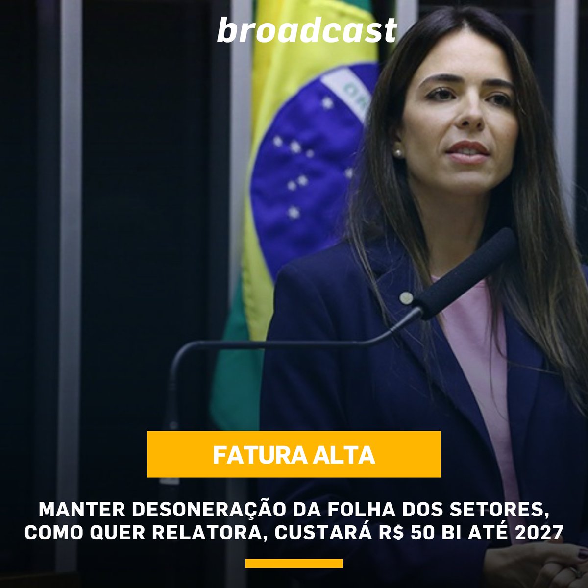 A manutenção da #desoneraçãodafolha de pagamentos de 17 setores da economia nos moldes atuais, como sinalizou a relatora do projeto na Câmara, deputada Any Ortiz (Cidadania-RS), vai custar R$ 50 bilhões ao governo até 2027. bit.ly/3TYBlga