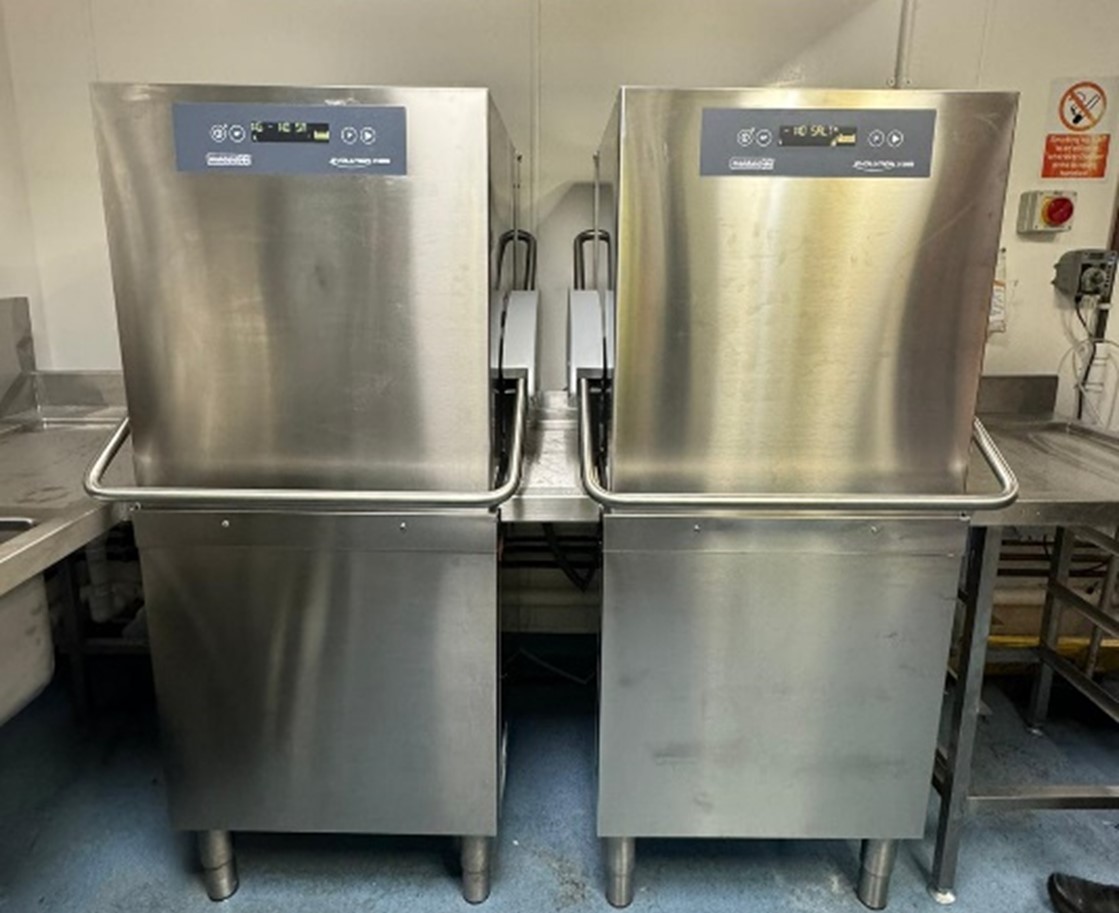 Customer required extra dishwashing space, with limited access. 
No problem for us at Tailor Made, two EVO 2135WS dishwashers installed with link tabling, giving flexibility for extra capacity at peak times. 

For your commercial catering needs, contact sales@tailormadeces.com