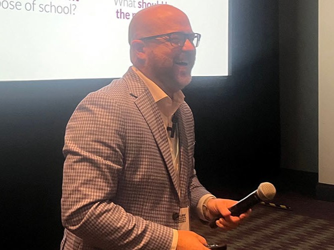 Creating future-ready #K12 learners will require an intentional and honest review of why students are even in school, said @mikemeechin with @CtrEdEcon. #FETC #edtech bit.ly/3HBLaeb