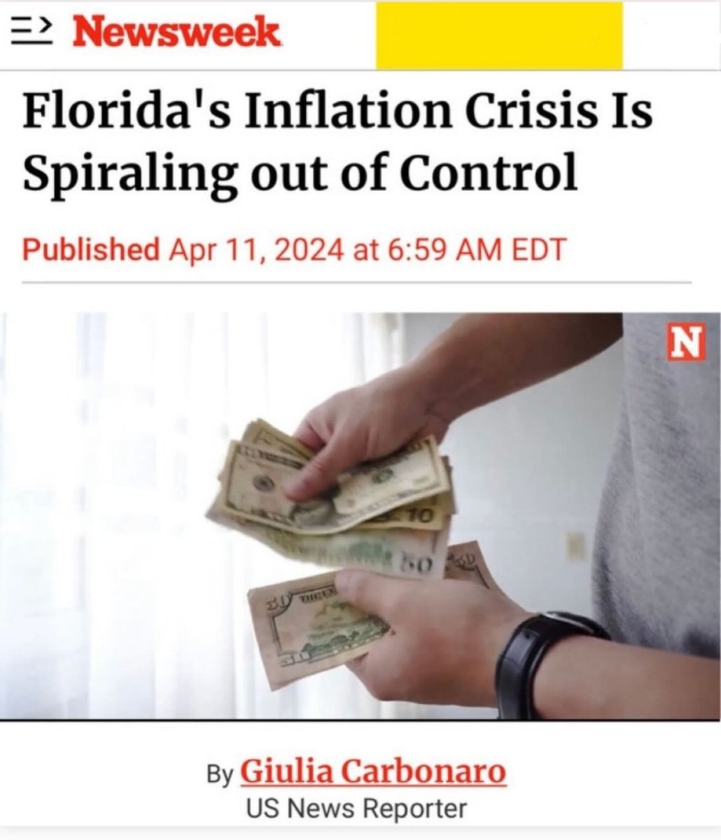 We need to start calling it, #FloridaFlation Floridians think inflation is this bad everywhere. IT'S NOT