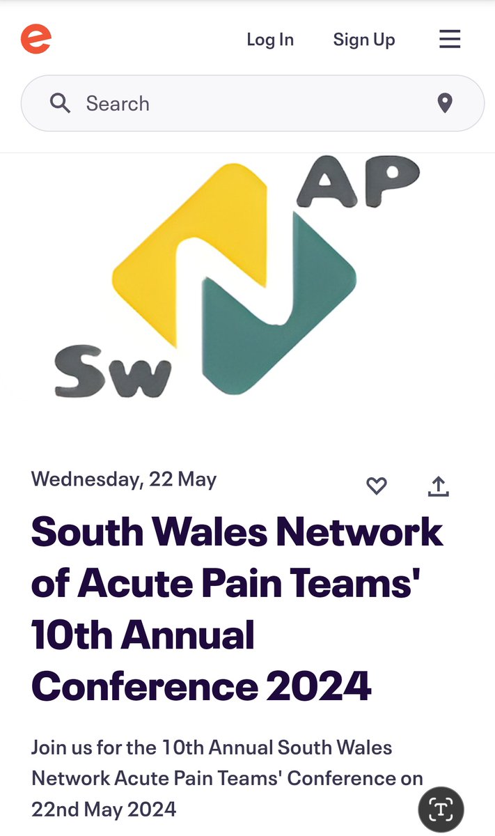 Interested in pain? 

What are you doing on 22nd May?

We're hosting the South Wales Network of Acute Pain meeting in Cwmbran!

It's multidisciplinary, so please join us! Tickets still available (£60 consultants, £30 nurses, AHPs, non consultants, £15 HCSW &amp; students)