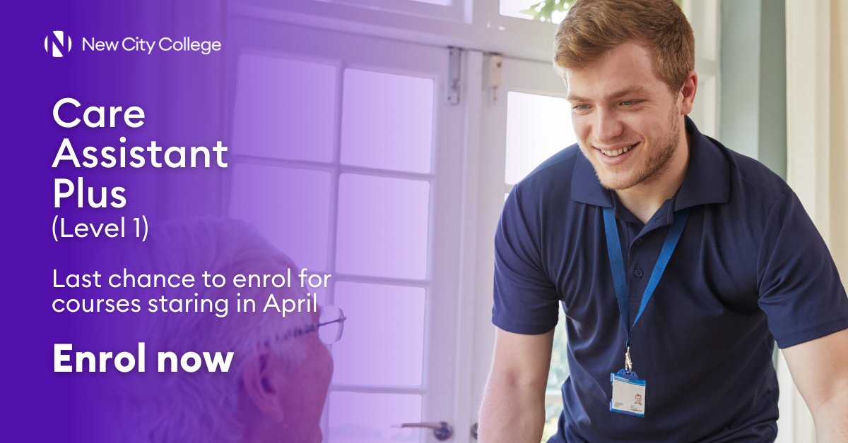 📢 Last chance to start a course this April! Join our Adult recruitment event on 17 April 2024, 2-5 pm. Our Level 1 Care Assistant course prepares you for the Care Certificate, covering early years, young people, adults & those with additional needs:bit.ly/4aQS9MX