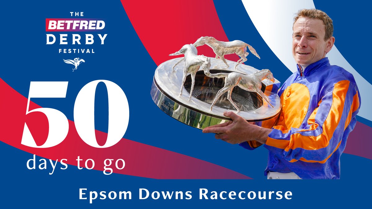 50 DAYS TO GO! 🤩 Experience the thrill of the Betfred Derby Festival with only 50 days left to go! Don't miss out on the electric atmosphere and those unforgettable moments! Book now to save via link below: thejockeyclub.co.uk/epsom-derby/