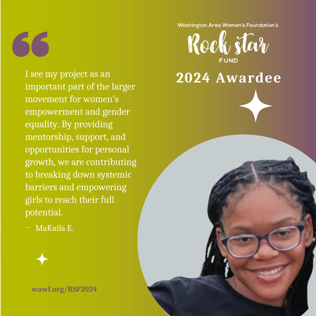 #FeatureFriday - Meet MaKaila Eddings, who will launch 'GriotSisters,' a transformative mentorship and empowerment program designed to uplift, inspire, and be a griot for young inner-city girls and women at risk.⁠ ⁠ 👉 Visit our website to learn more! wawf.org/RSF2024