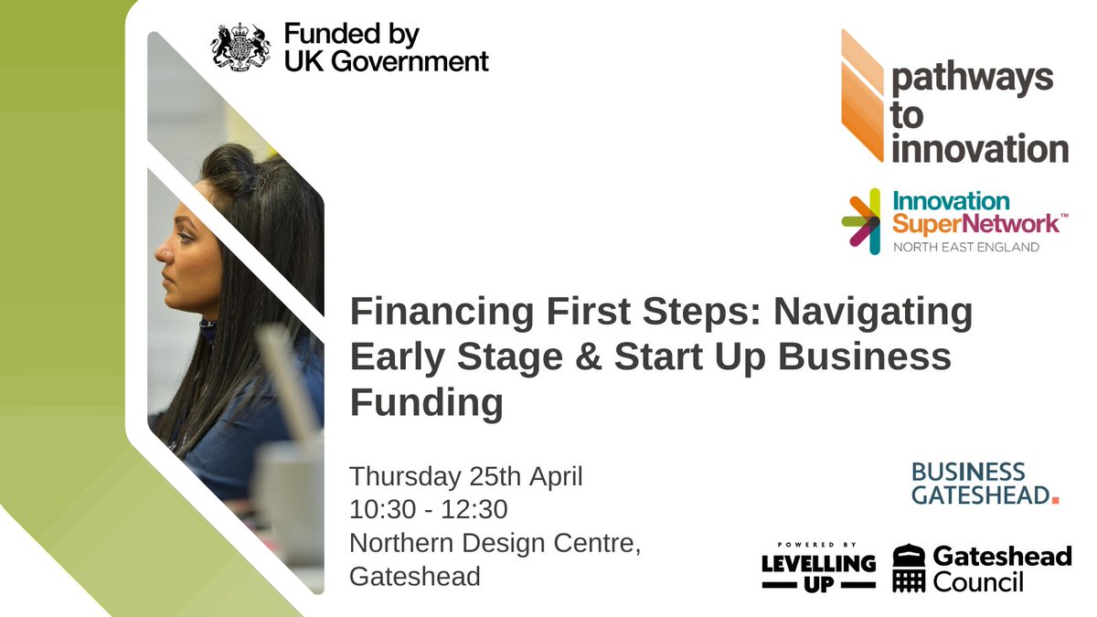 Are you a Gateshead based Early Stage or Start Up company looking to take your first steps towards business finance? Join us alongside Business Gateshead for an interactive session helping you to understand the funding options available to you. eventbrite.co.uk/e/financing-fi…