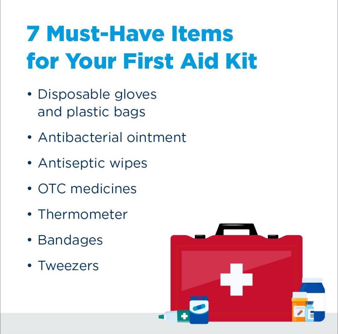 Keeping a well-stocked first aid kit will ensure that you have everything you need to treat a minor illness or injury. Here are a few essential items that every first aid kit should have. #FirstAidKit