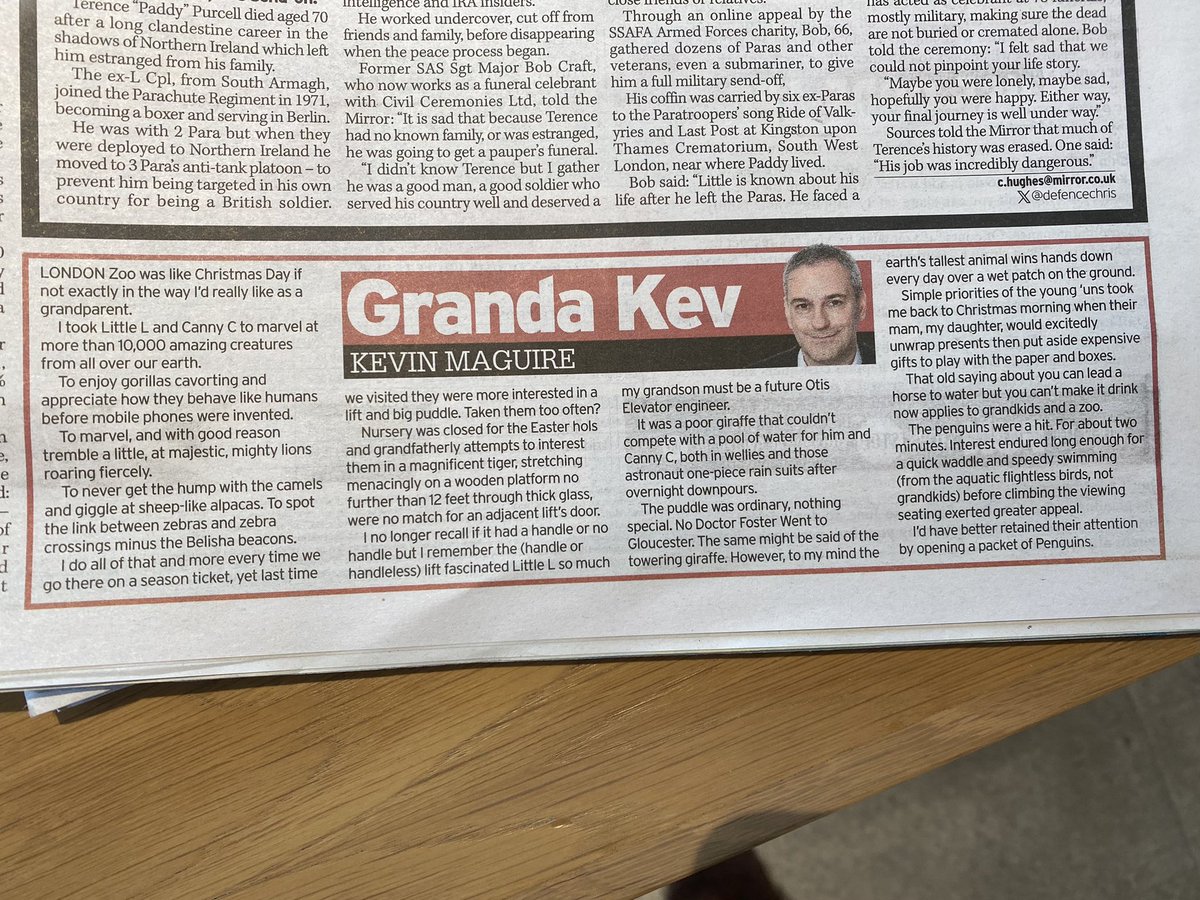 When a lift and puddle are more interesting than zoo animals. Today’s Granda Kev @DailyMirror column.