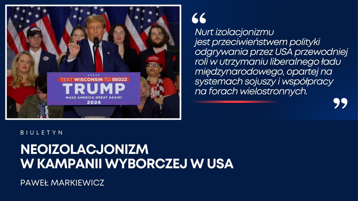 Niezależnie od wyniku wyborów prezydenckich znaczenie postulatów neoizolacjonistycznych będzie wzrastać, co bezpośrednio wpłynie na przyszłą politykę i strategię obronną USA oraz na ich zaangażowanie między innymi w Europie - pisze @DrPMarkiewicz. ➡️ pism.pl/publikacje/neo…