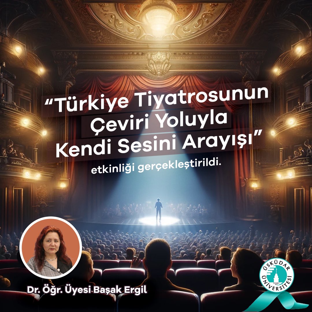 İnsan ve Toplum Bilimleri Fakültesi İngilizce Mütercim ve Tercümanlık Bölümümüz, 'Türkiye Tiyatrosunun Çeviri Yoluyla Kendi Sesini Arayışı' başlıklı bir etkinlik düzenledi. Dr. Öğr. Üyesi Başak Ergil, etkinlikte, Türkiye tiyatrosunun kendi sesini arayış serüvenini örneklerle