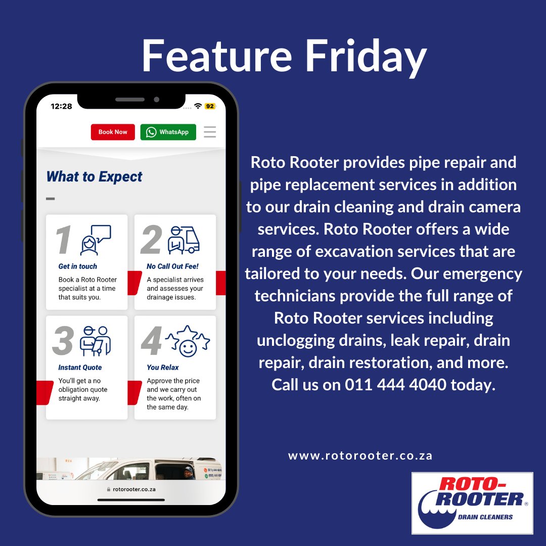 Experience the difference of Roto Rooter services and discover why we're the trusted name in drainage. Contact us today to schedule your service and let us handle the rest! 🌟🔧 #FeatureFriday #RotoRooterServices