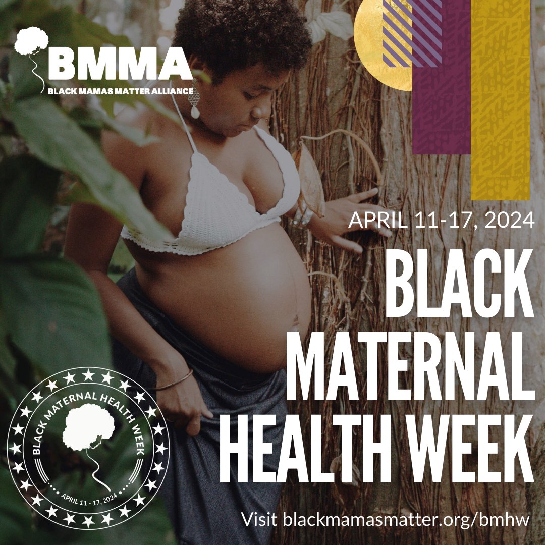 This week is Black Maternal Health Week. This observance centers Black women’s scholarship, maternity care work, and advocacy. Follow @blkmamasmatter to learn more and find the week's events and resources on their website: blackmamasmatter.org/bmhw #BMHW24 #MaternalEquity