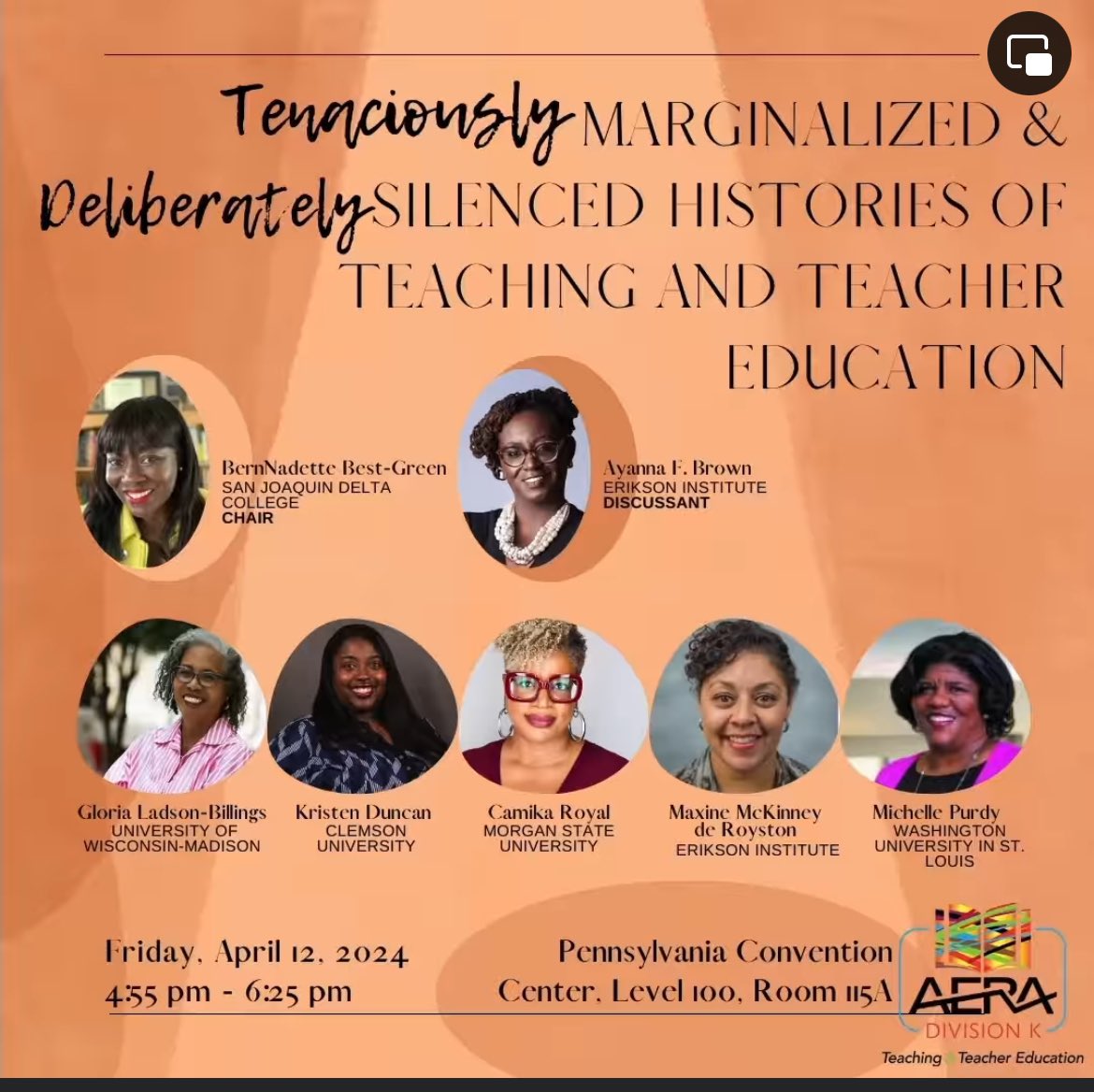 Looking forward to this session this afternoon! Grateful for the invite to join @AERADivisionK for this important topic. Hope to see some colleagues from @AERADivF there! @AERA_EdResearch