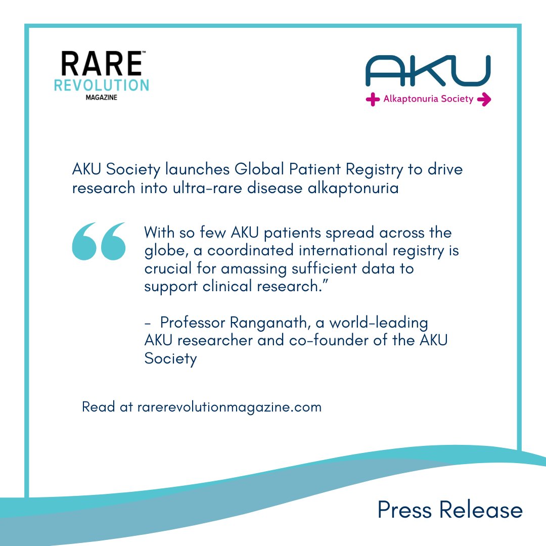 AKU Society launches Global Patient Registry to drive research into ultra-rare disease #Alkaptonuria. Read at bit.ly/4aR9NQX #PressRelease @AKUSociety