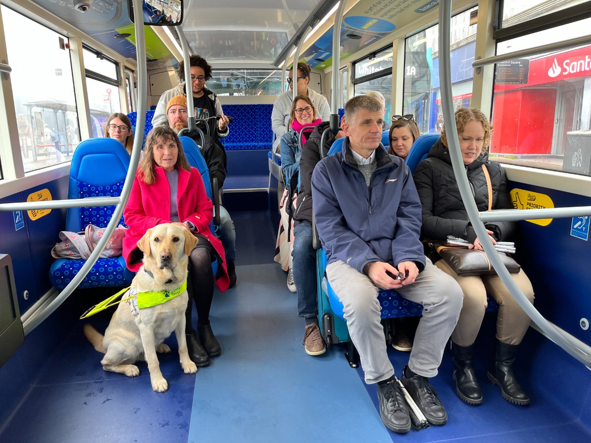 Sight Loss Council volunteers and @PocklingtonHub #YoungVoices had a great day in Brighton yesterday, working on something very exciting with @BrightonHoveBus & @AccessBuses. We can’t wait to share more with you soon. #MakeTransportAccesible #VisionForChange