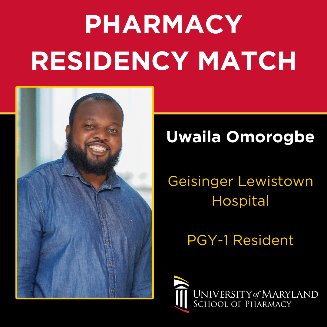 umsop's tweet photo. Congratulations to fourth-year PharmD student Uwaila Omorogbe on securing a PGY- 1 Residency at Geisinger Lewistown Hospital @Geisinger

#RxMatchDay #PharmacyMatch #UMSOP #Pharmacy #PharmD #PharmDstudent #PharmRes #RxTwitter https://t.co/zAoGuSqUh9