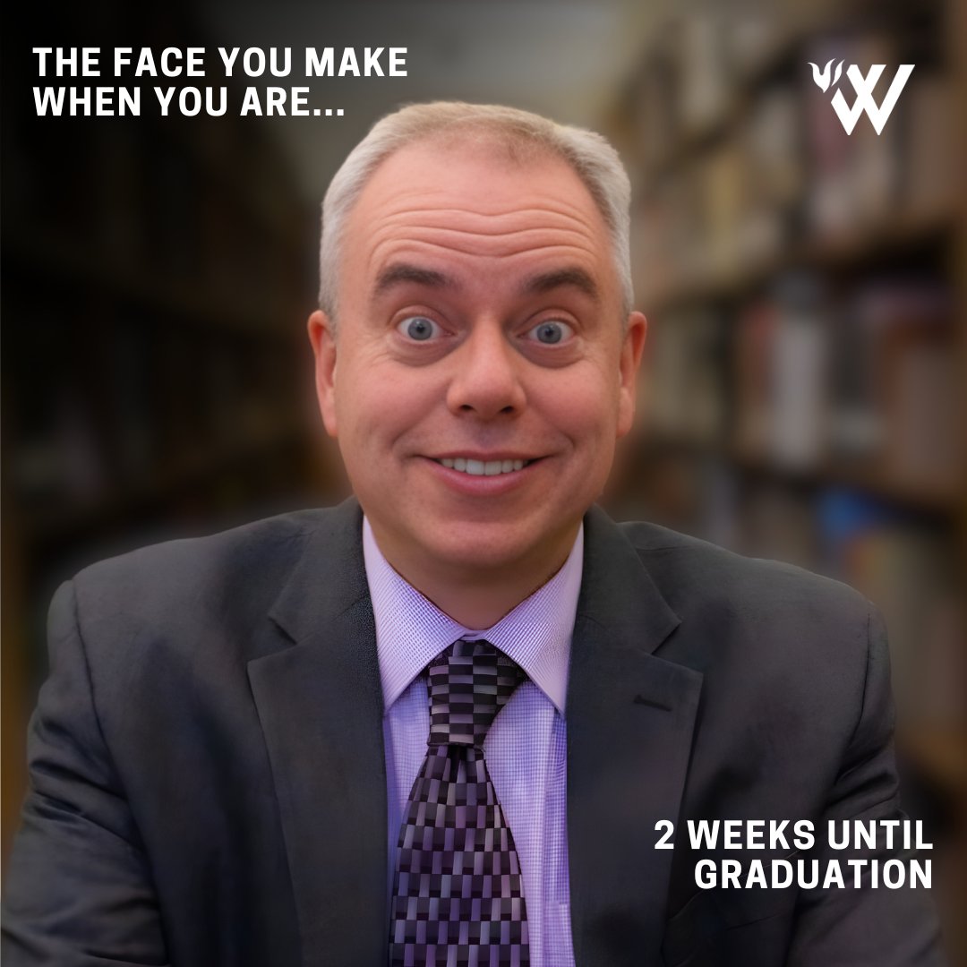 We are in the final countdown to graduation and the semester ending. President Alsop can't contain his excitement. Happy Purple Pride Friday, Warriors! 💜 #CountdownToGraduation #BestPresidentEver #WaldorfWarriors