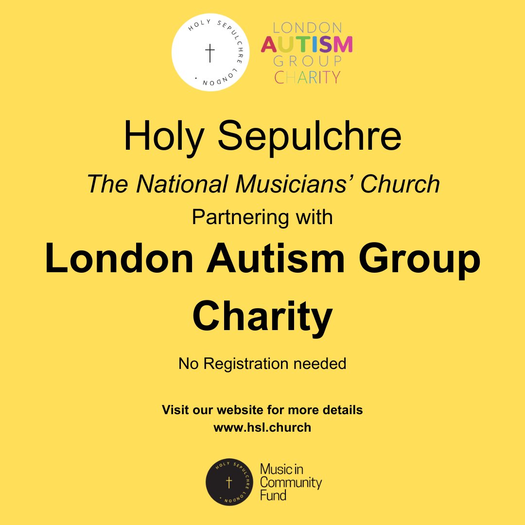Holy Sepulchre Church will once again be partnering with the London Autism Charity Group. The first activity day this term will be taking place next Saturday, the 20th of April at 10 am. For more information, or for future dates, visit: hsl.church/upcoming-events.