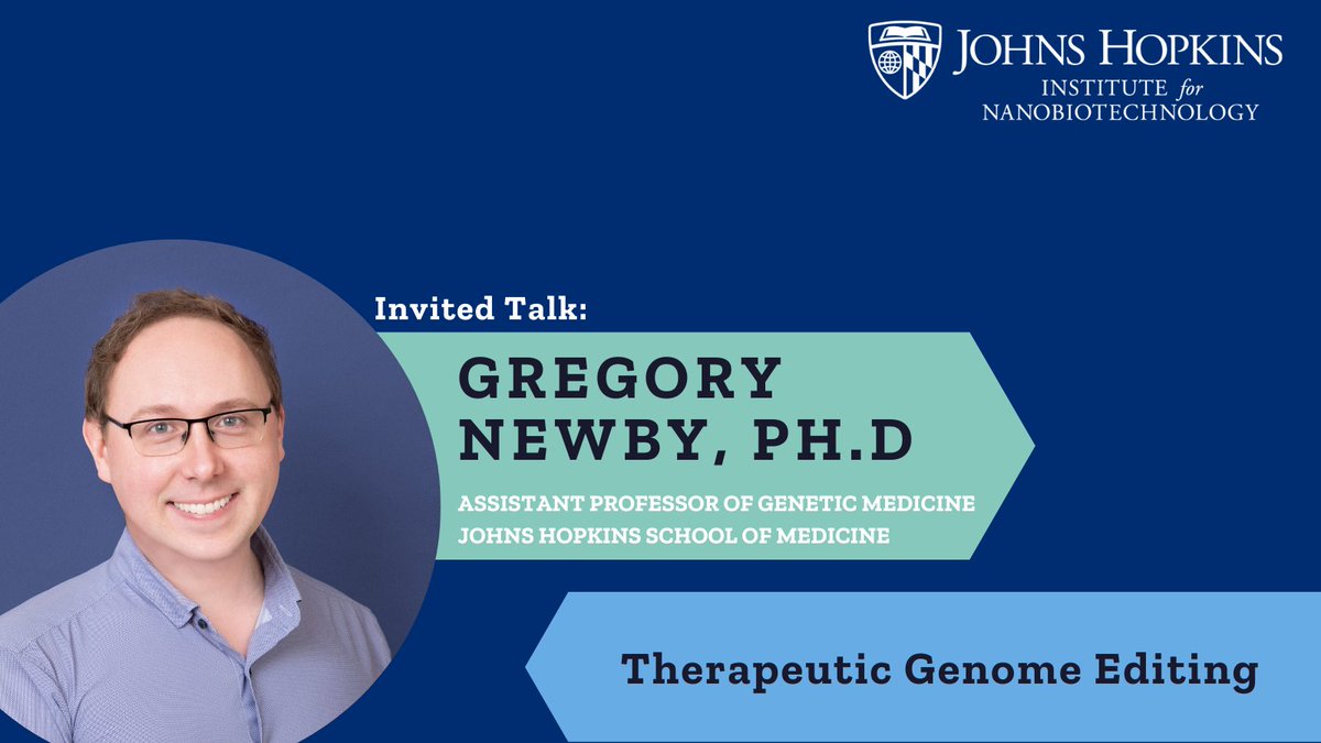 Continuing to announce speakers for our 17th Nano-Bio Symposium, Assistant Professor of Genetic Medicine, Gregory Newby, will be giving a talk on 'Therapeutic Genome Editing.' Be sure to register here by May, 5! ow.ly/Gjaa50Rep3N