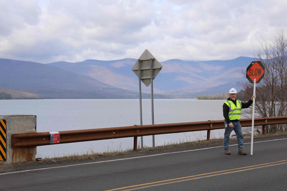 As a Watershed Maintainer, Rory Smith sometimes assists with traffic control during his tours. Rory just started with DEP this year and says he loves it! The best part is that he only lives 2 miles from the picturesque Ashokan Reservoir, where he reports to work! #NYToughest💪