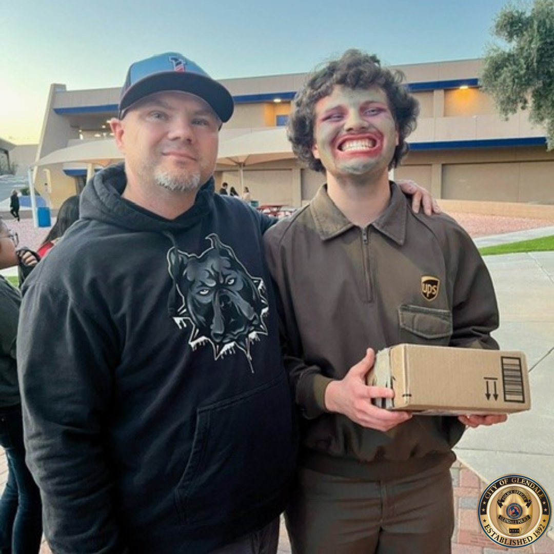 Happy Feel Good Friday! Check out our Glendale Police Department SRO Matt Long showing his support for Independence High School students in their hilarious play '10 Ways to Survive the Zombie Apocalypse'. #FeelGoodFriday #SupportingOurCommunity #glendaleunionaz