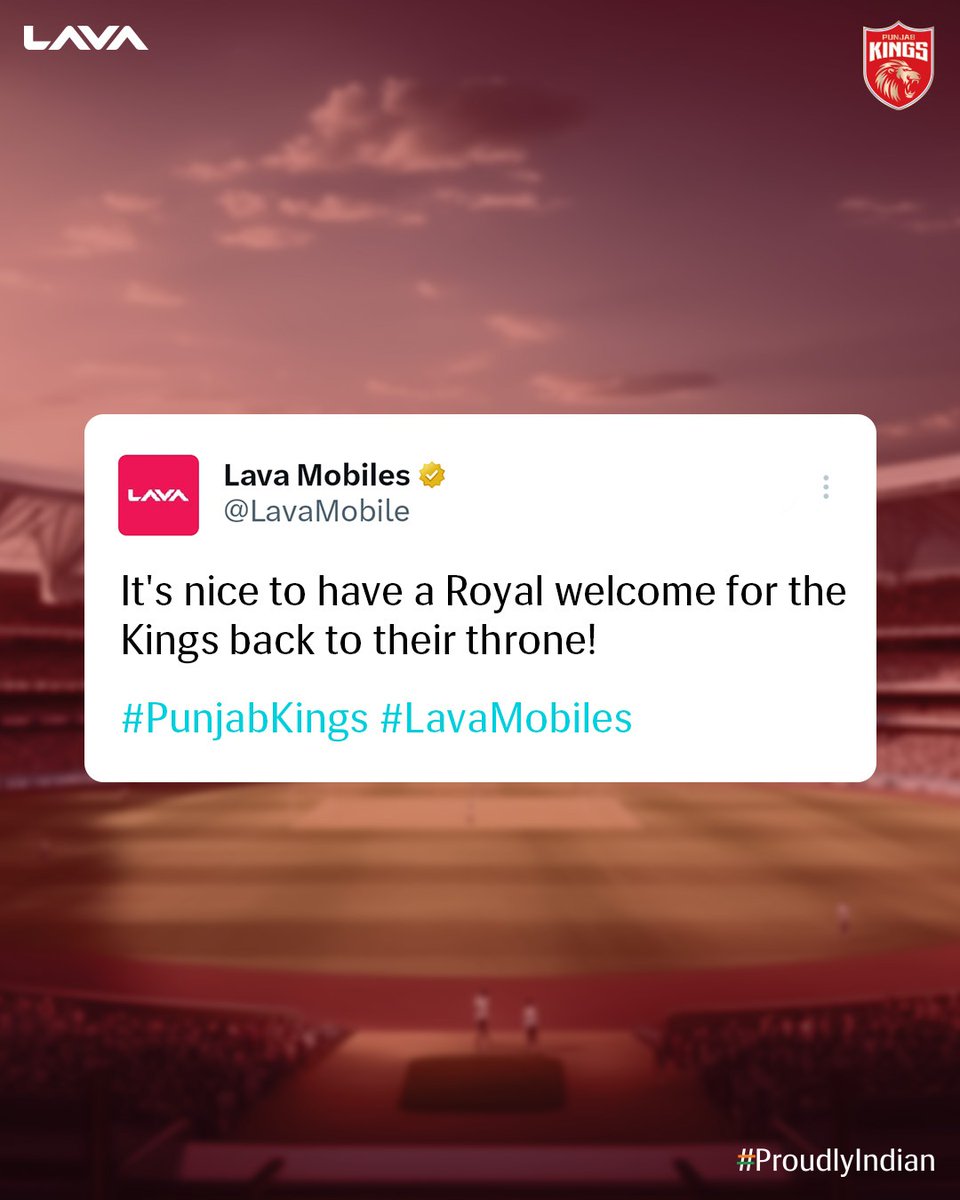 Time to let the trumpets galore and the Sher Squad roar! #PunjabKings #LavaMobiles #ProudlyIndian