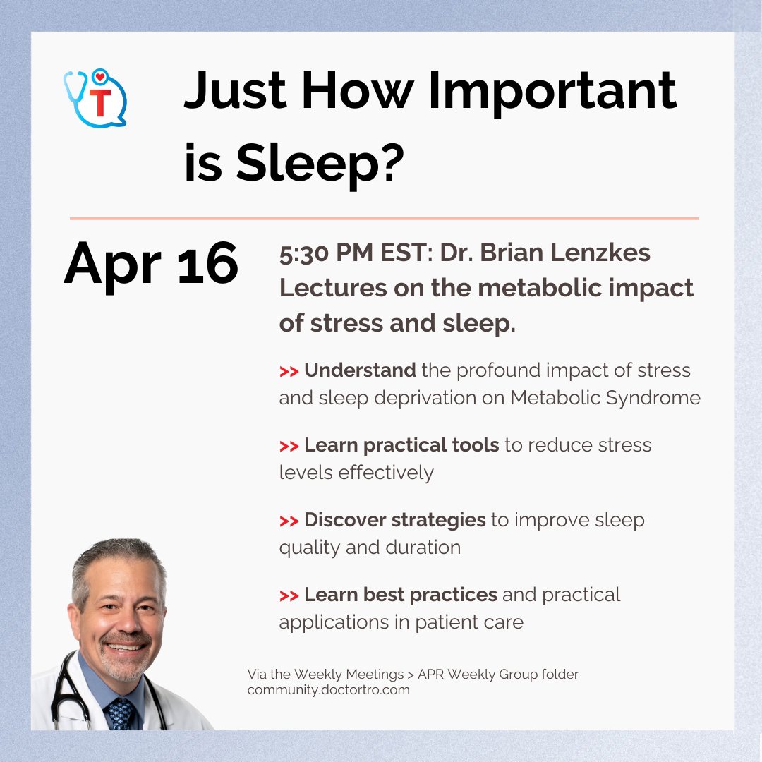 Next Tuesday, @brianlenzkes delivers a valuable lecture on the app, showcasing the metabolic impact of stress and sleep through real case studies.