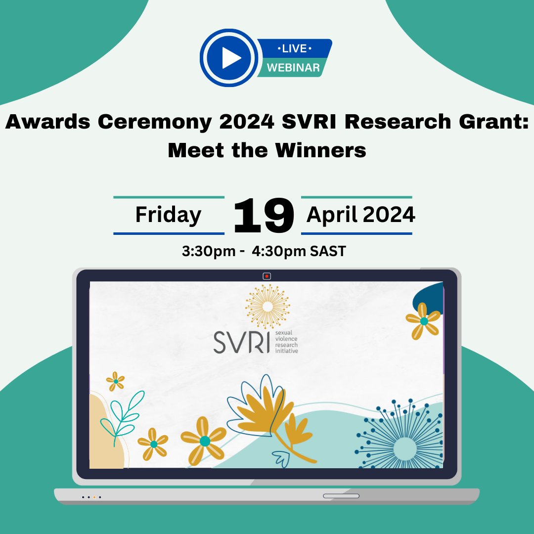 🌟 Exciting news! On 19 April at 3:30pm SAST @TheSVRI will be announcing & celebrating the winners of the #SVRIResearchGrant2024. Don't miss this opportunity to learn more about our new grantee cohort and their research projects! 🔗 us02web.zoom.us/webinar/regist… See you there!