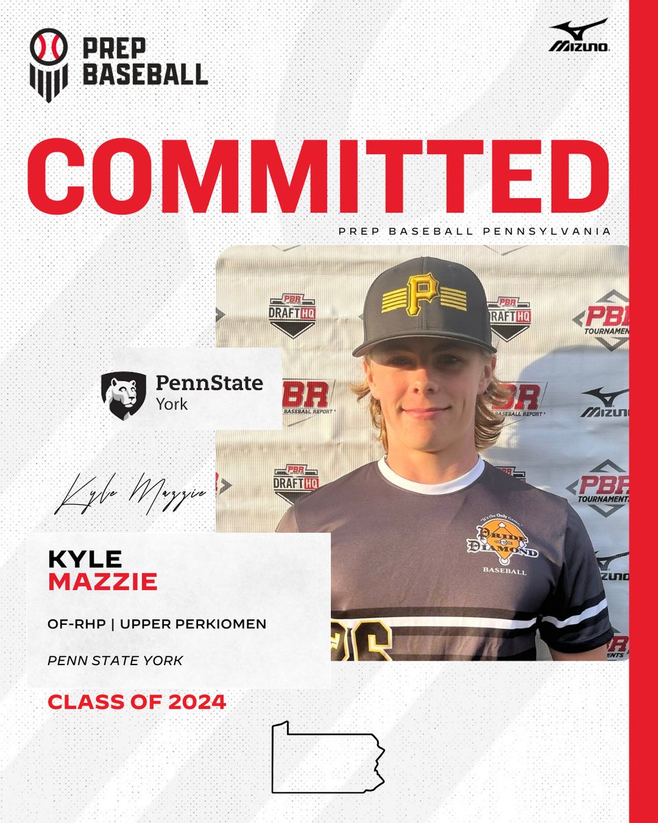 📢Commitment Watch📢 2024 OF|RHP Kyle Mazzie (Upper Perkiomen) has committed to Penn State York #congrats @psyorkbaseball | #committed