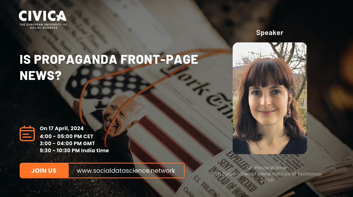 Join our next #CIVICADataScience Seminar Talk with Dr. Philine Widmer from ETH Zurich who will uncover how China's web censorship strategically curates front-page news to mirror government preferences. ⏰ 4PM CET, April 17, 2024 on Zoom 👉 Register: socialdatascience.network/spring2024/ses…