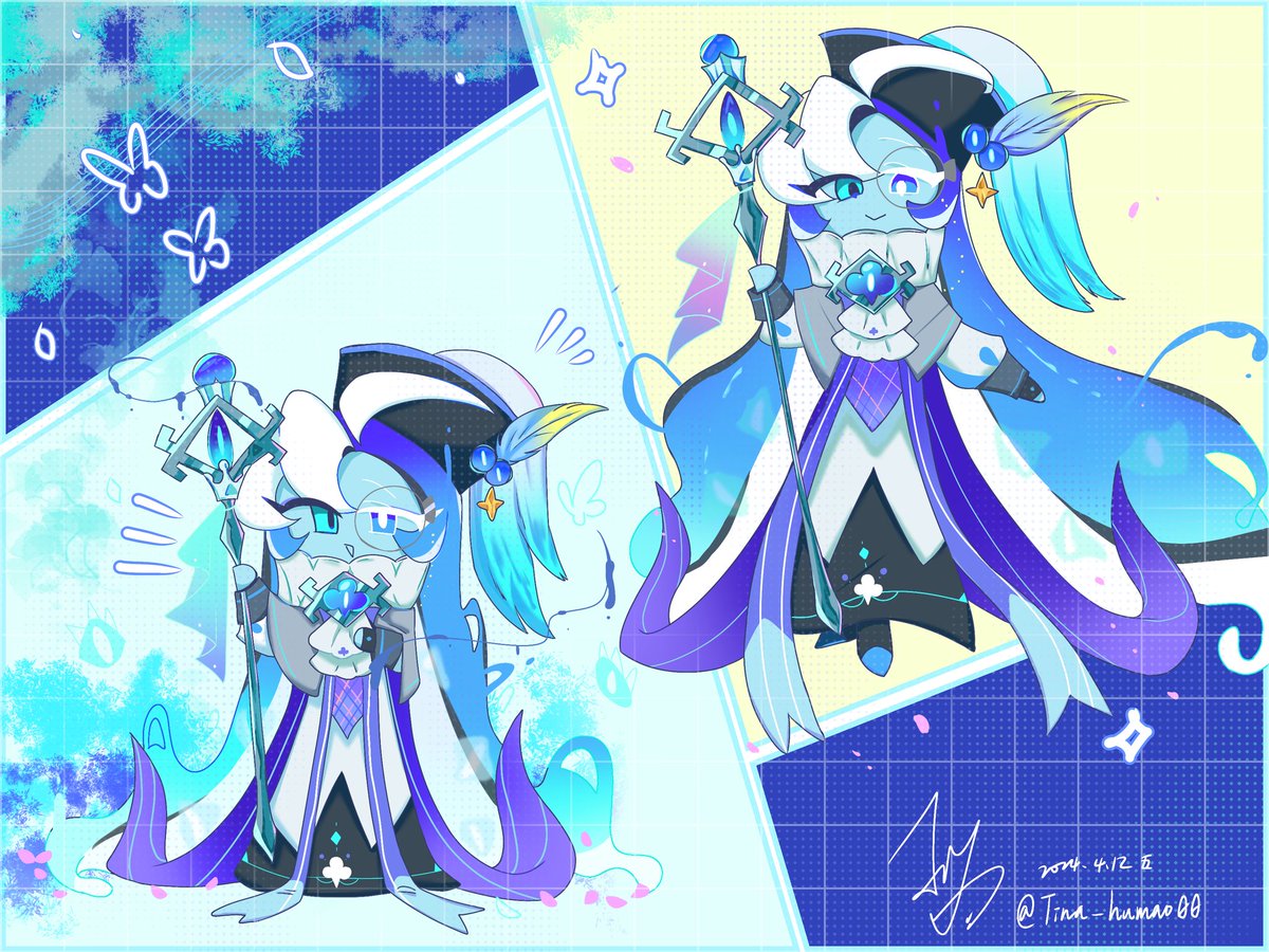 好我畫完了
要是黑影牛奶餅乾淨化後的樣子（

#cookierunkingdom 
#shadowmilkcookie