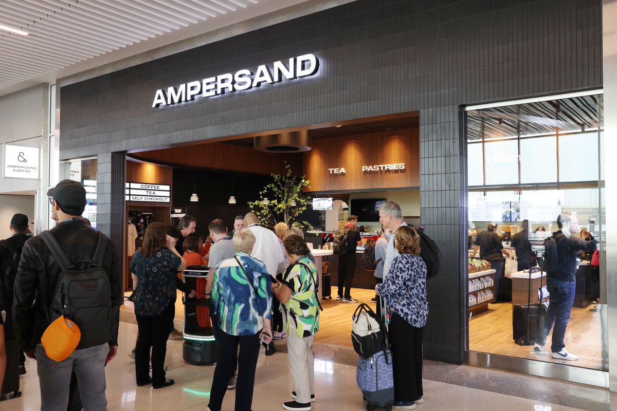We know just the place to grab the PERFECT pre-flight coffee: Fort Worth's own Ampersand, now open in Terminal C! Ampersand is a modern twist on the coffee house, offering signature drinks like their Snickerdoodle Latte to pair with their scrumptious selection of pastries! 🥐☕️