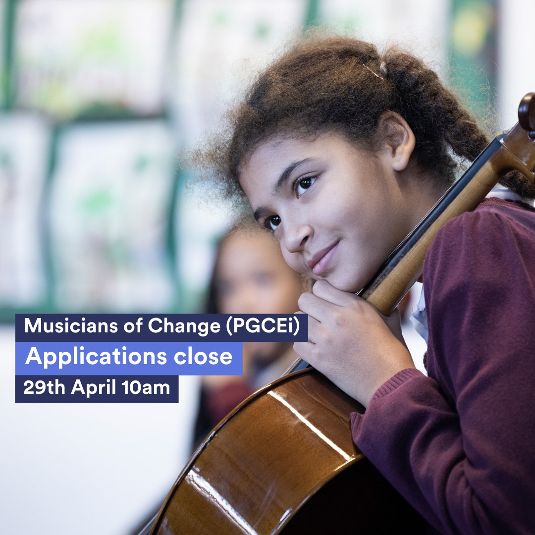 Applications for our Musicians of Change (PGCEi) 2024/2025 cohort close on April 29th. Advance your career, gain a master's-level qualification, and become part of a community of educators making a lasting impact. Apply now: musicmasters.org.uk/pgcei/