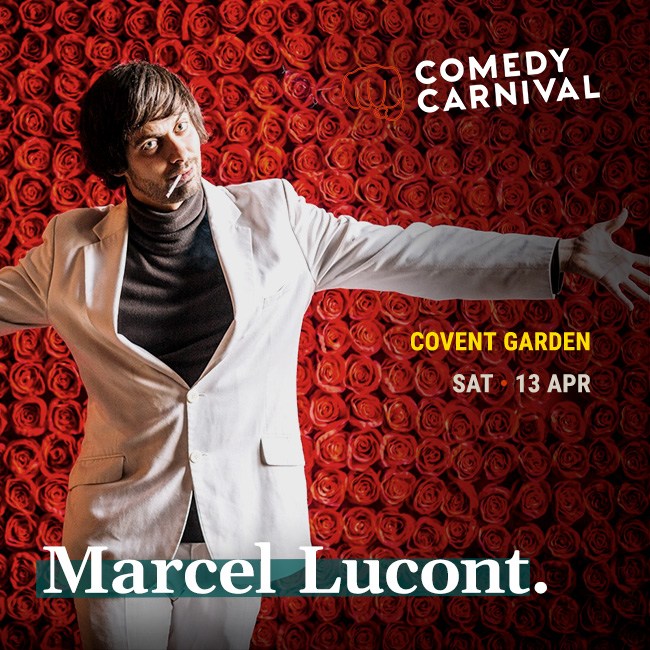 International stand up comedy this Saturday, feat. @MarcelLucont,@stefanompaolini, #ElliottSteel, and #PeteGionis as MC. Tickets: comedycarnival.co.uk/covent-garden/ Doors 7:30pm - 8:30pm. Show 8:30pm - 10:30pm