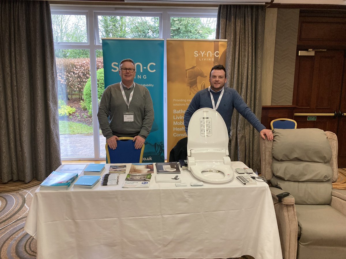 Andrew and Ian are at Dunsilly Hotel Antrim today exhibiting at the @mndassoc conference! A very exciting day with the Princess Royal in attendance! Andrew also met Raymond Hill, a MNDA area manager who is also living with MND. #mnda #motorneuronedisease #gerberit