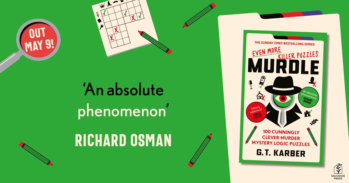 📢CALLING ALL MURDLERS📢 What's better than more killer puzzles? EVEN MORE killer puzzles!🔎👁️ The third instalment of the bestselling #MURDLE series by @gregkarber is coming on May 9!✨ Pre-order your copy now👉tinyurl.com/mper3fk8