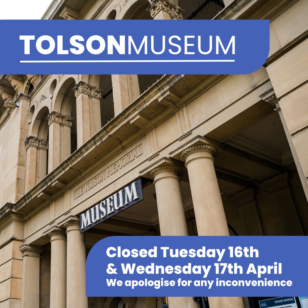 Tolson Museum will be closed on Tuesday 16th &amp; Wednesday 17th April.

Please accept our apologies for any inconvenience this may cause.